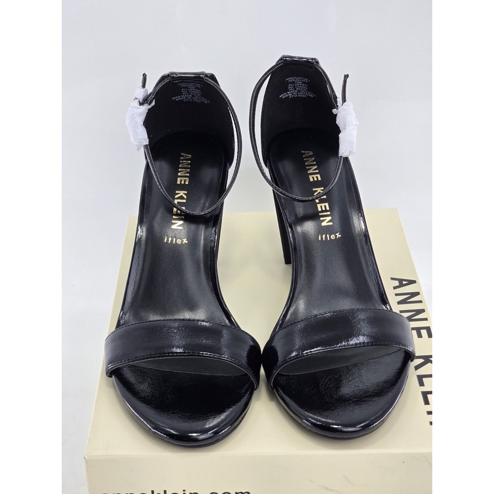 Anne Klein Womens Kourtney Sandals Shoes - Black Crinkle - Sz 10 M - NIB - Picture 5 of 11